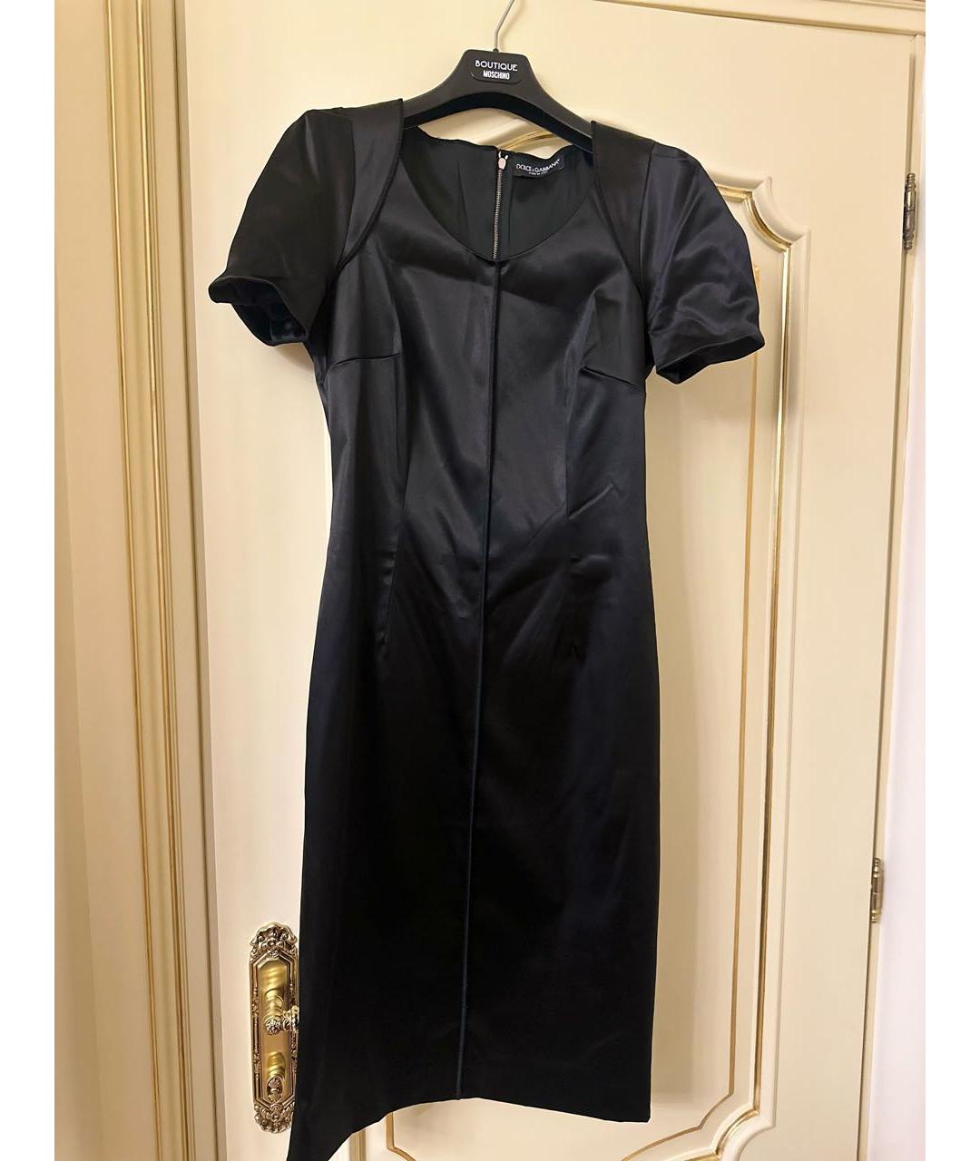 DOLCE&GABBANA Черное ацетатное коктейльное платье, фото 6