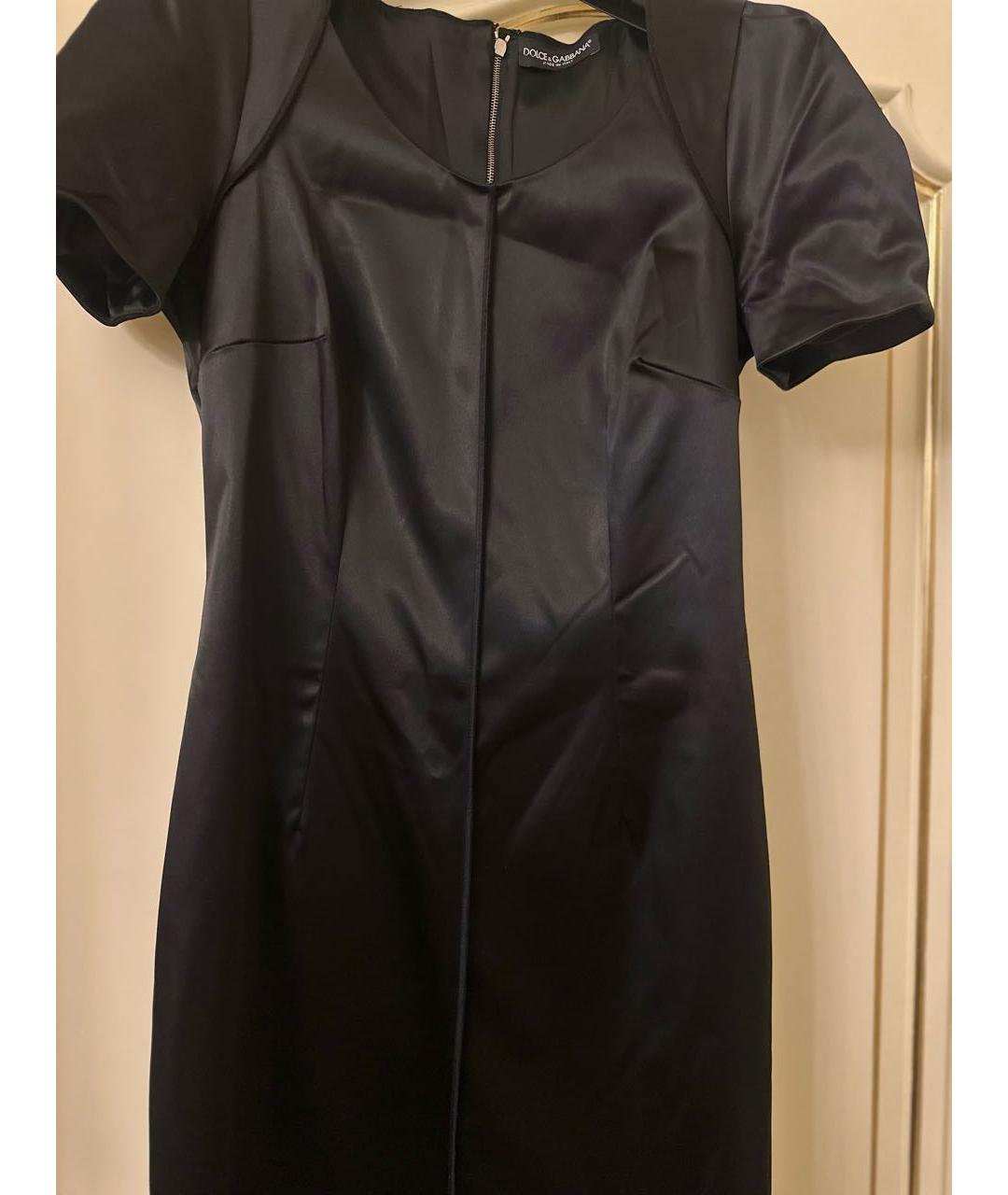 DOLCE&GABBANA Черное ацетатное коктейльное платье, фото 4
