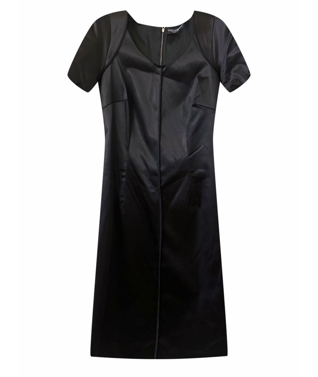 DOLCE&GABBANA Черное ацетатное коктейльное платье, фото 1