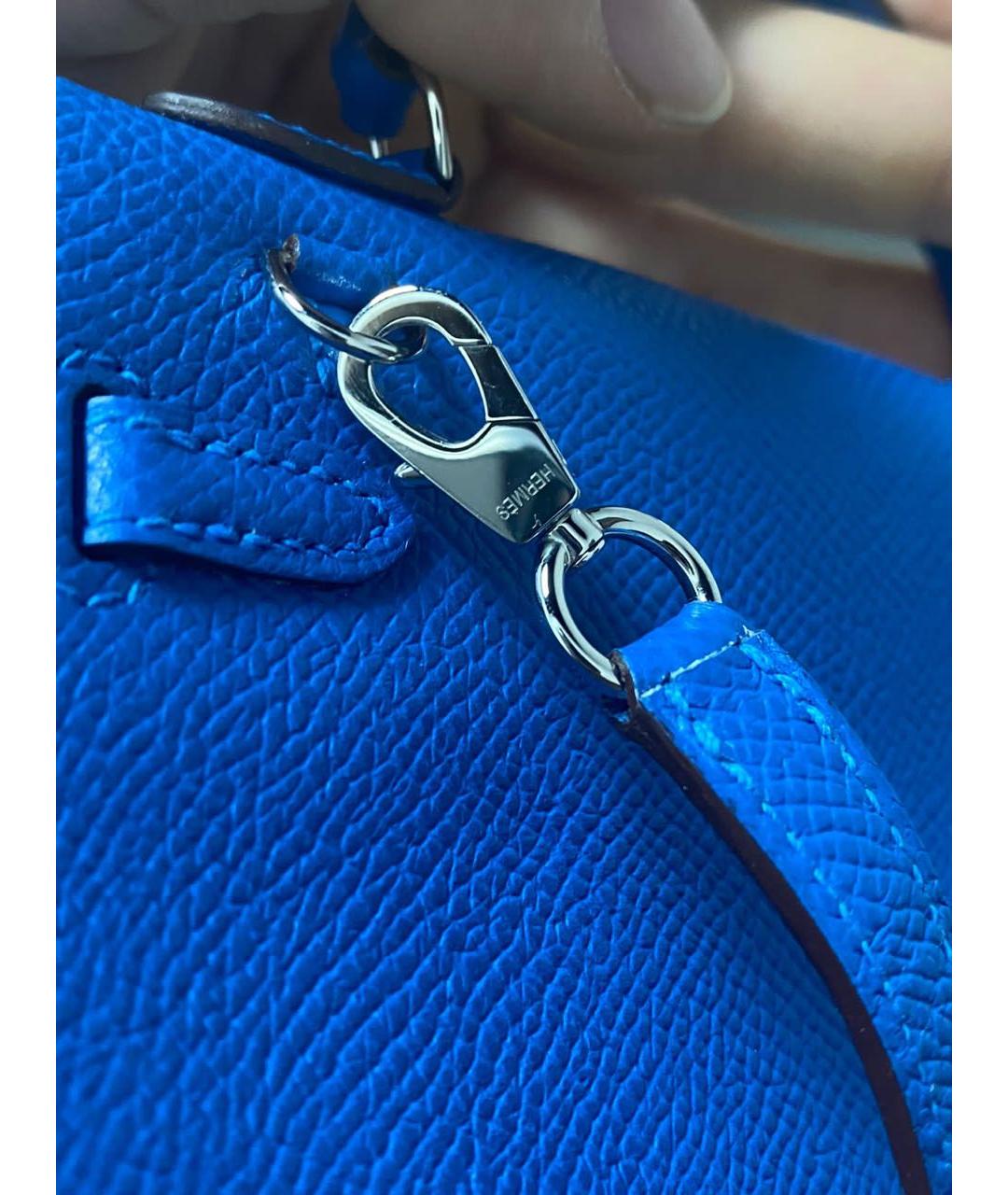 HERMES PRE-OWNED Синяя кожаная сумка с короткими ручками, фото 6