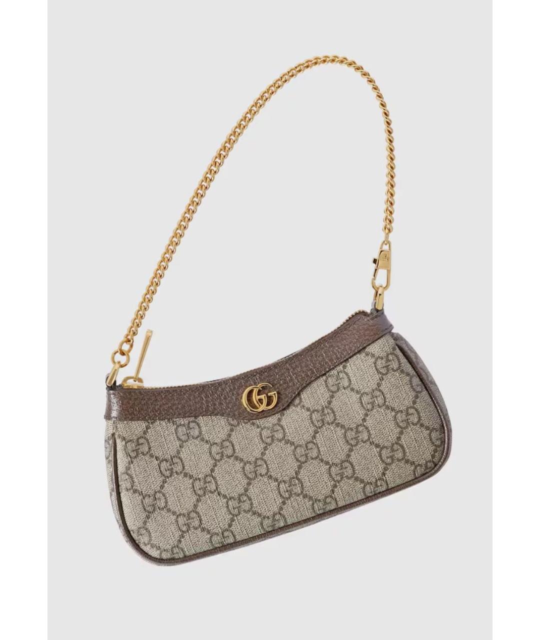 GUCCI Коричневая кожаная сумка через плечо, фото 4