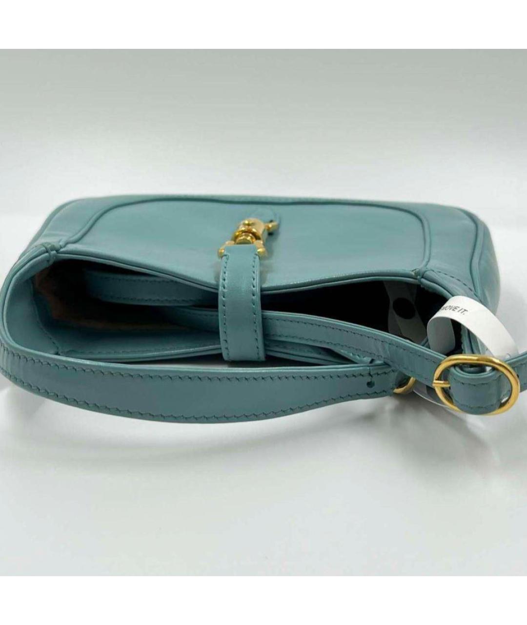 GUCCI Бирюзовая кожаная сумка через плечо, фото 4