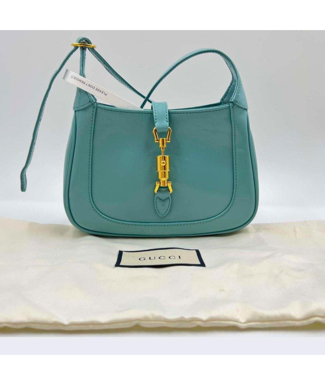 GUCCI Бирюзовая кожаная сумка через плечо, фото 7