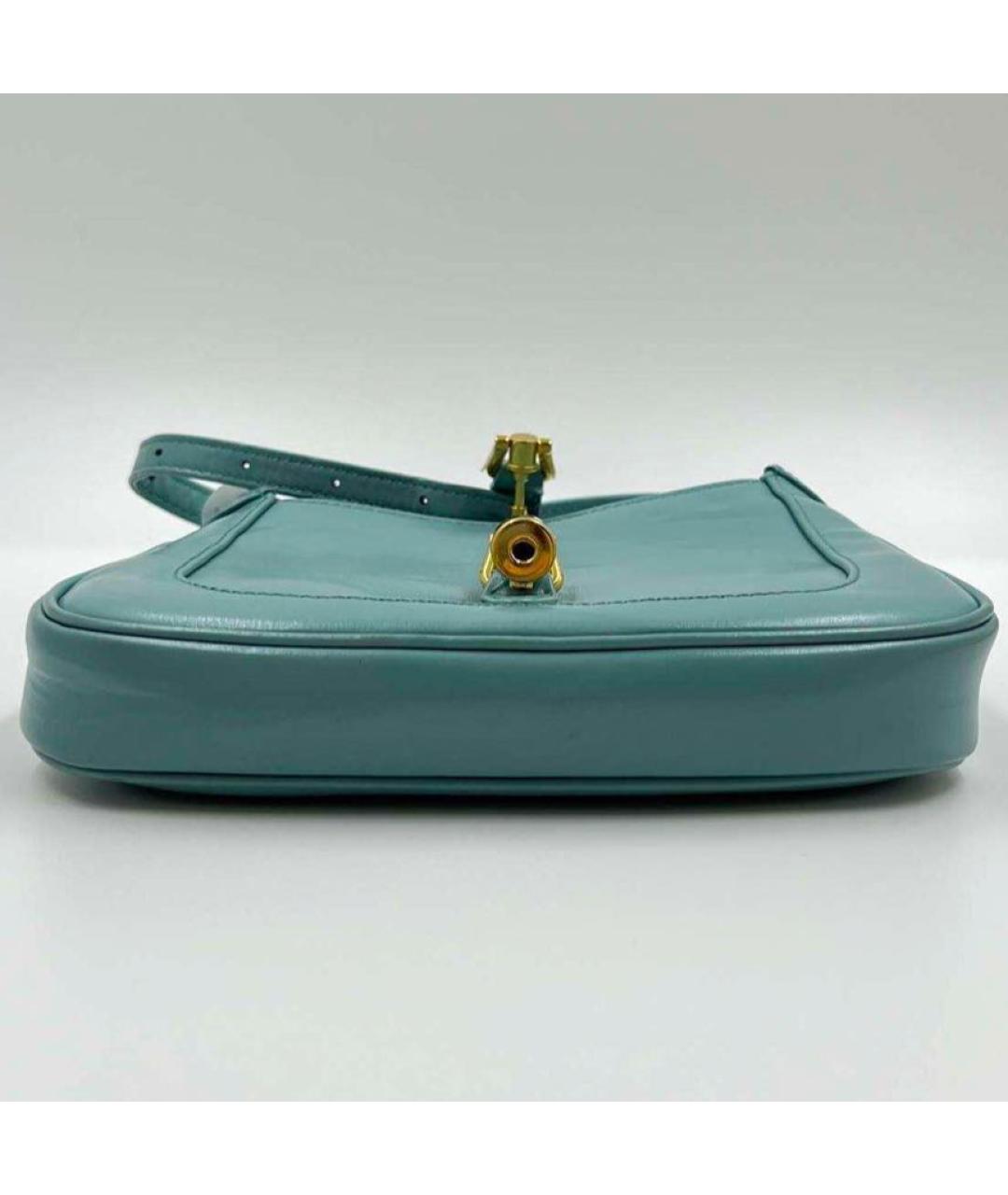GUCCI Бирюзовая кожаная сумка через плечо, фото 3