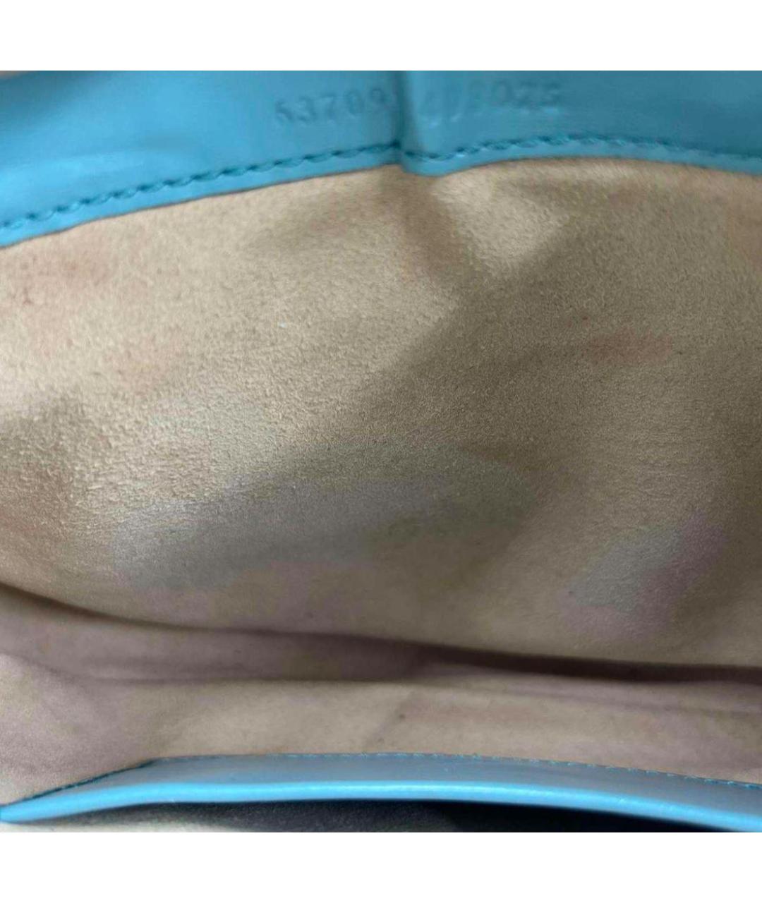 GUCCI Бирюзовая кожаная сумка через плечо, фото 5