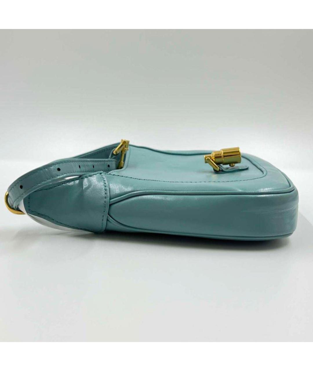 GUCCI Бирюзовая кожаная сумка через плечо, фото 6