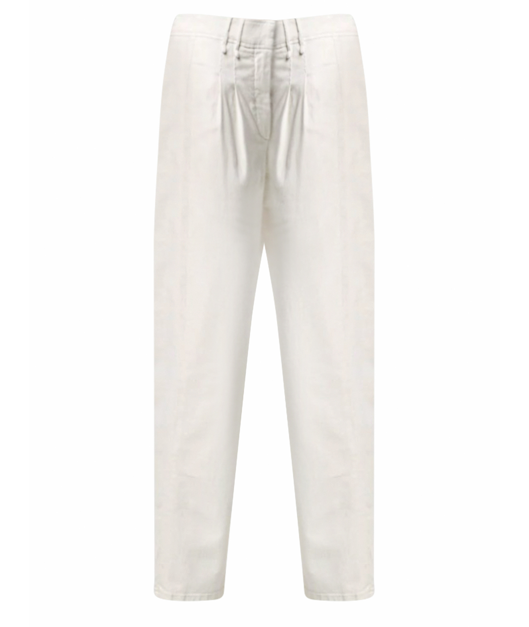 BRUNELLO CUCINELLI Белые хлопковые прямые брюки, фото 1