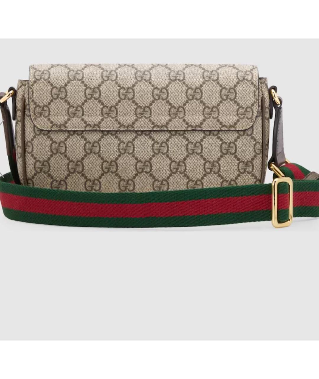 GUCCI Бежевая кожаная сумка через плечо, фото 3