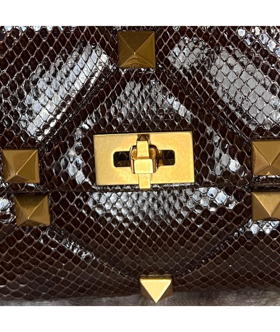 VALENTINO Коричневая сумка через плечо из экзотической кожи, фото 2