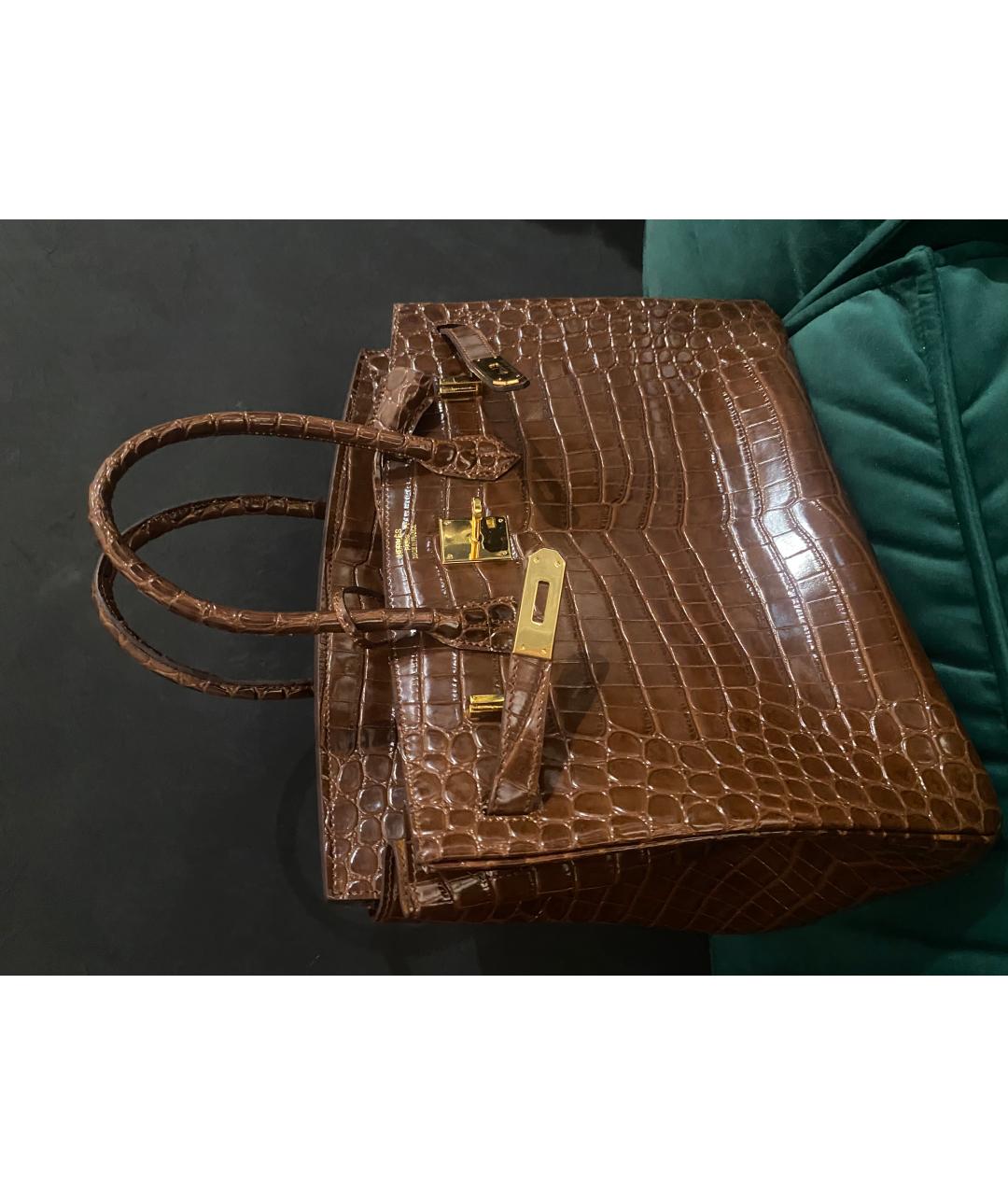 HERMES PRE-OWNED Коричневая сумка с короткими ручками из экзотической кожи, фото 2