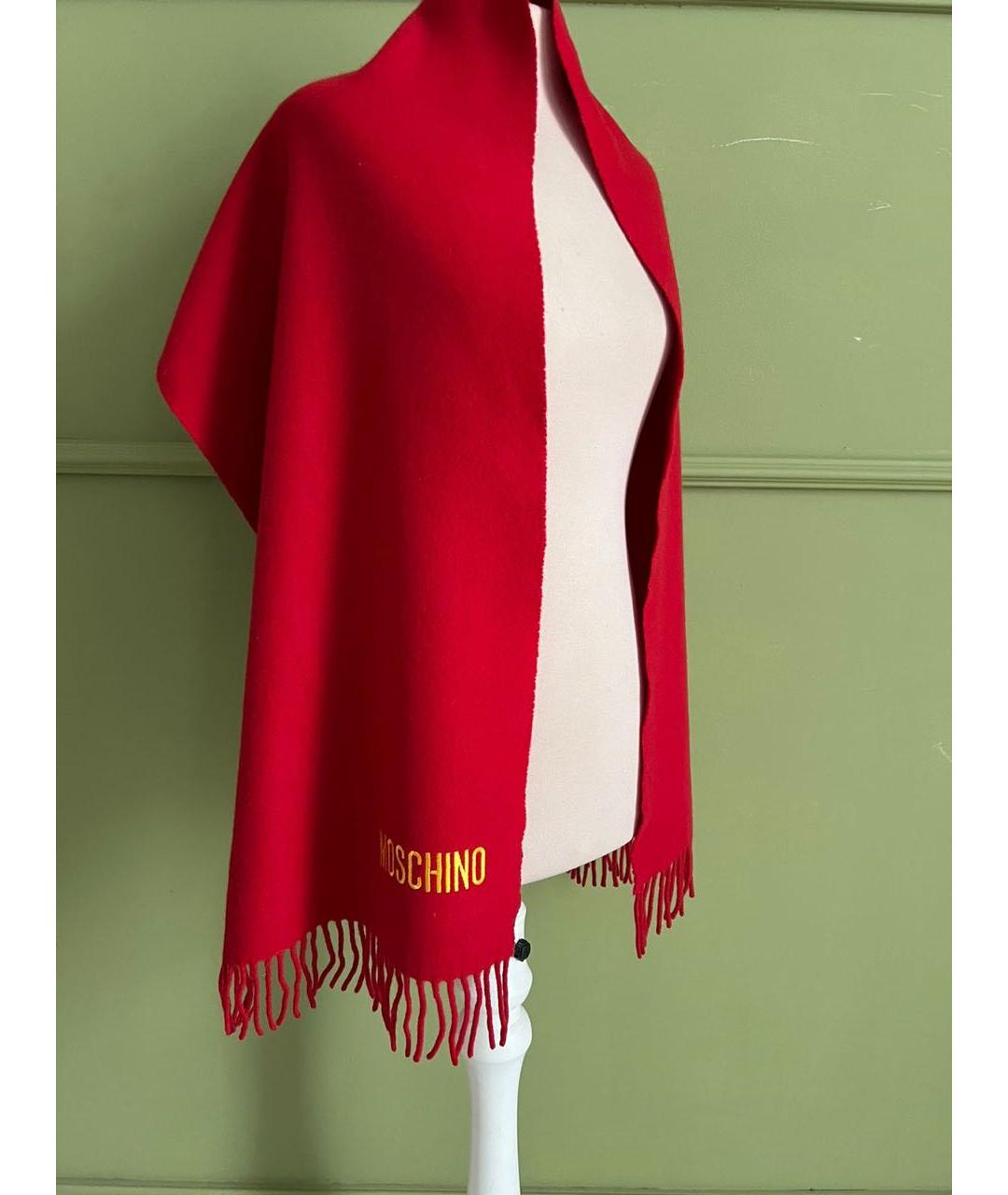 MOSCHINO Красный шерстяной шарф, фото 5