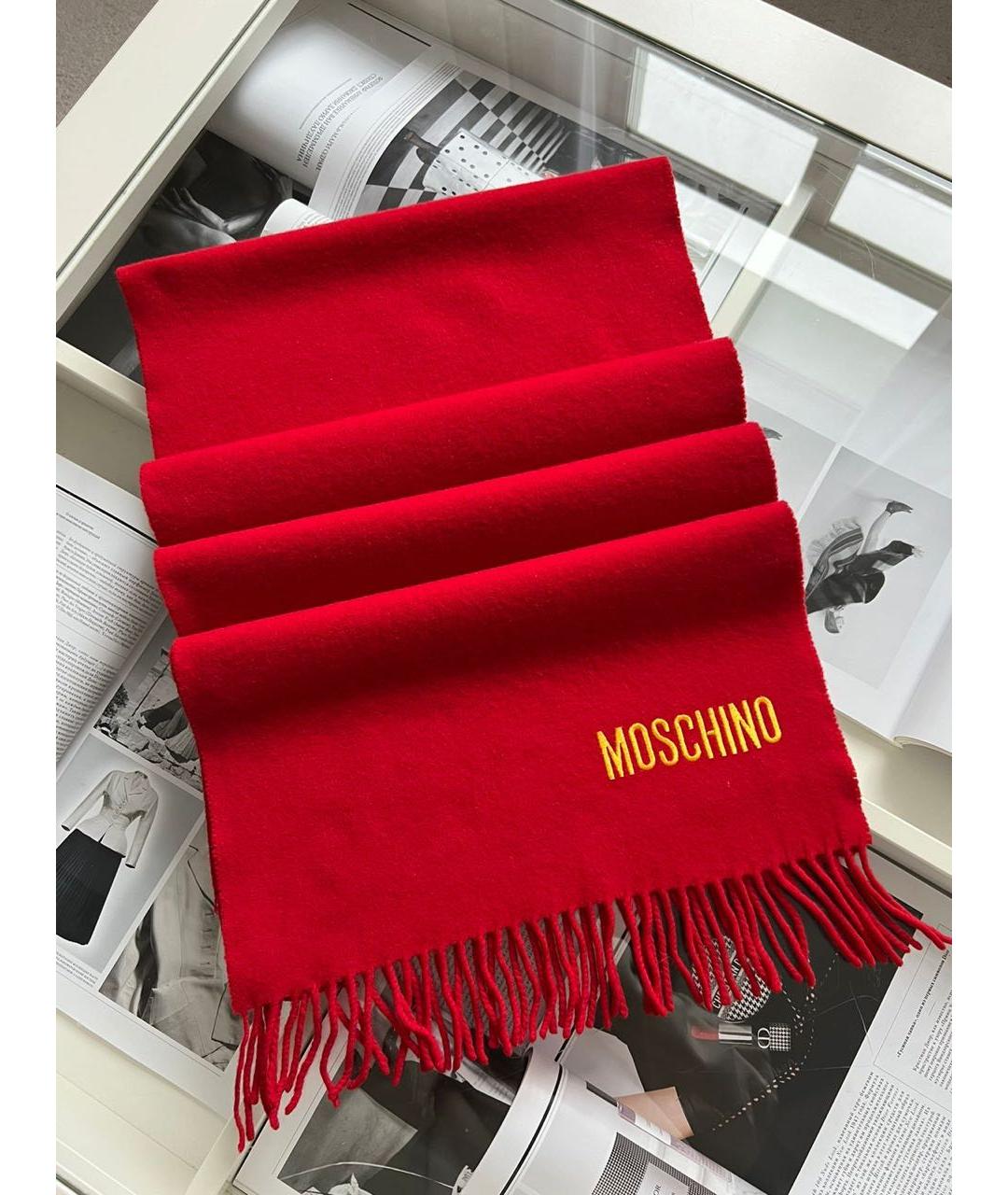 MOSCHINO Красный шерстяной шарф, фото 6