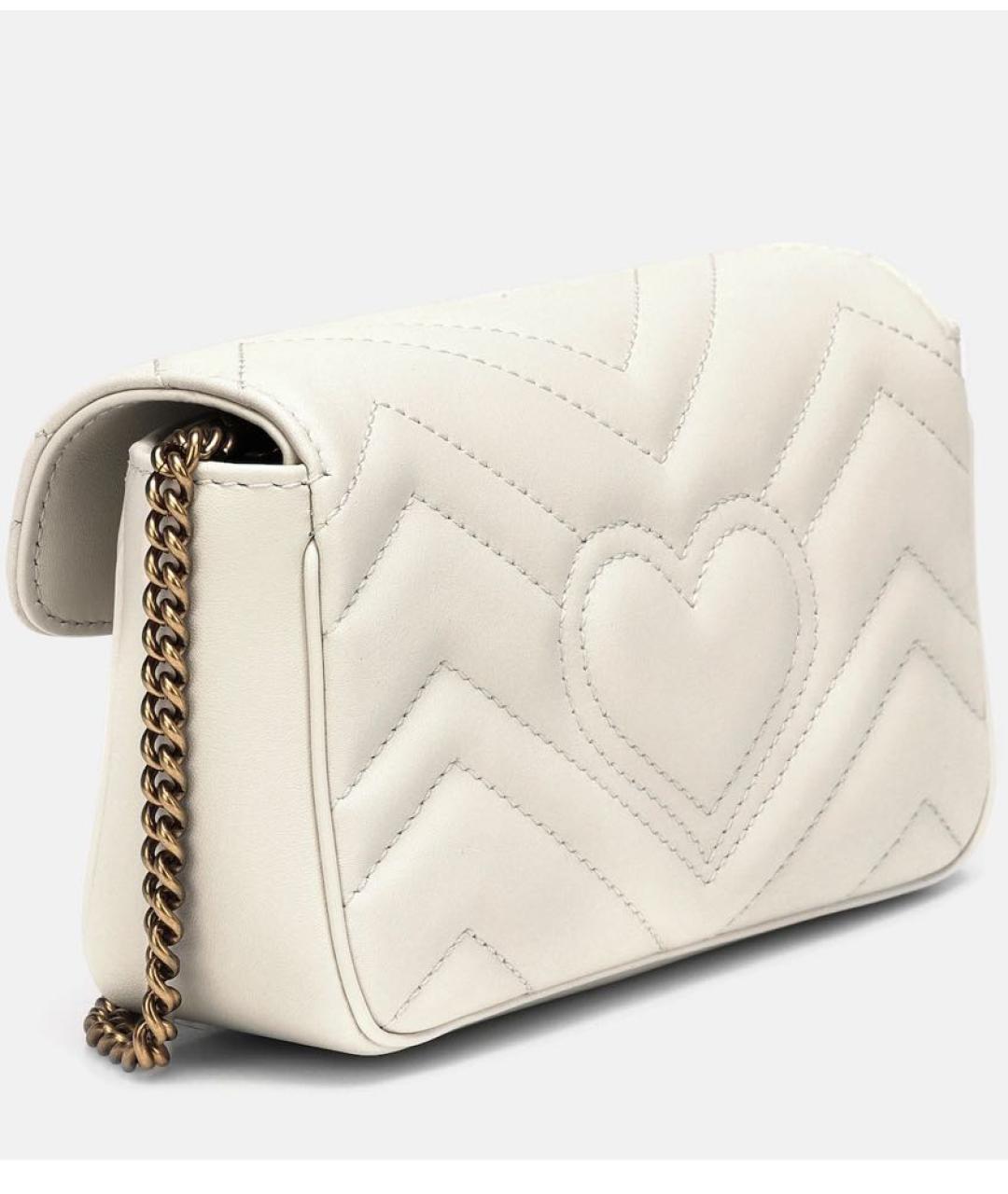 GUCCI Белая кожаная сумка через плечо, фото 4