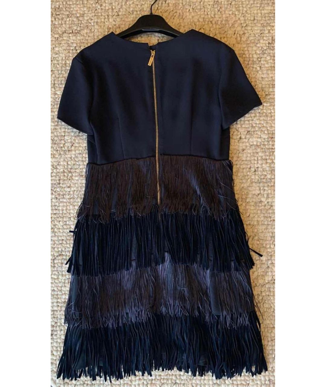 ELISABETTA FRANCHI Темно-синее полиэстеровое вечернее платье, фото 2