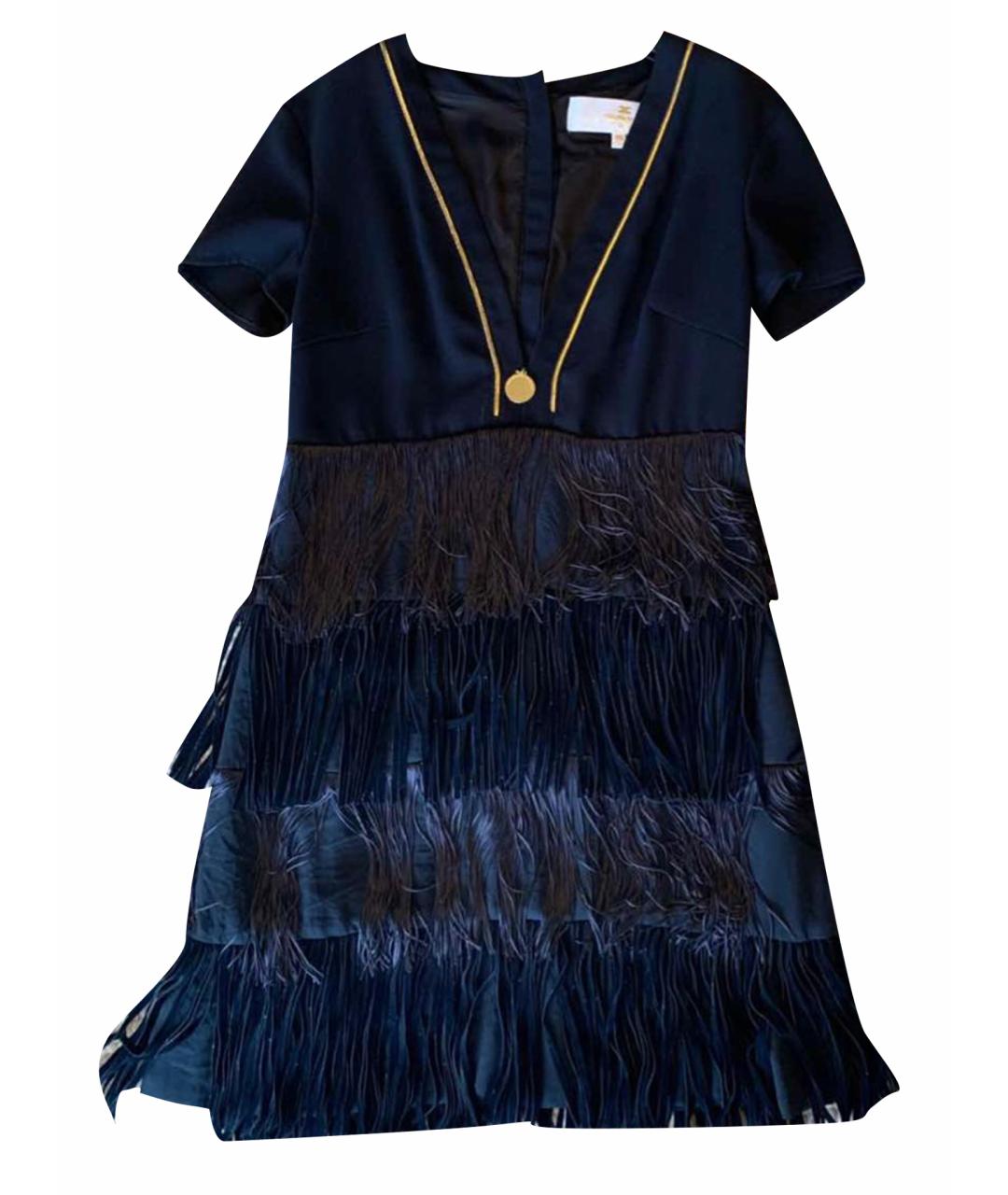 ELISABETTA FRANCHI Темно-синее полиэстеровое вечернее платье, фото 1