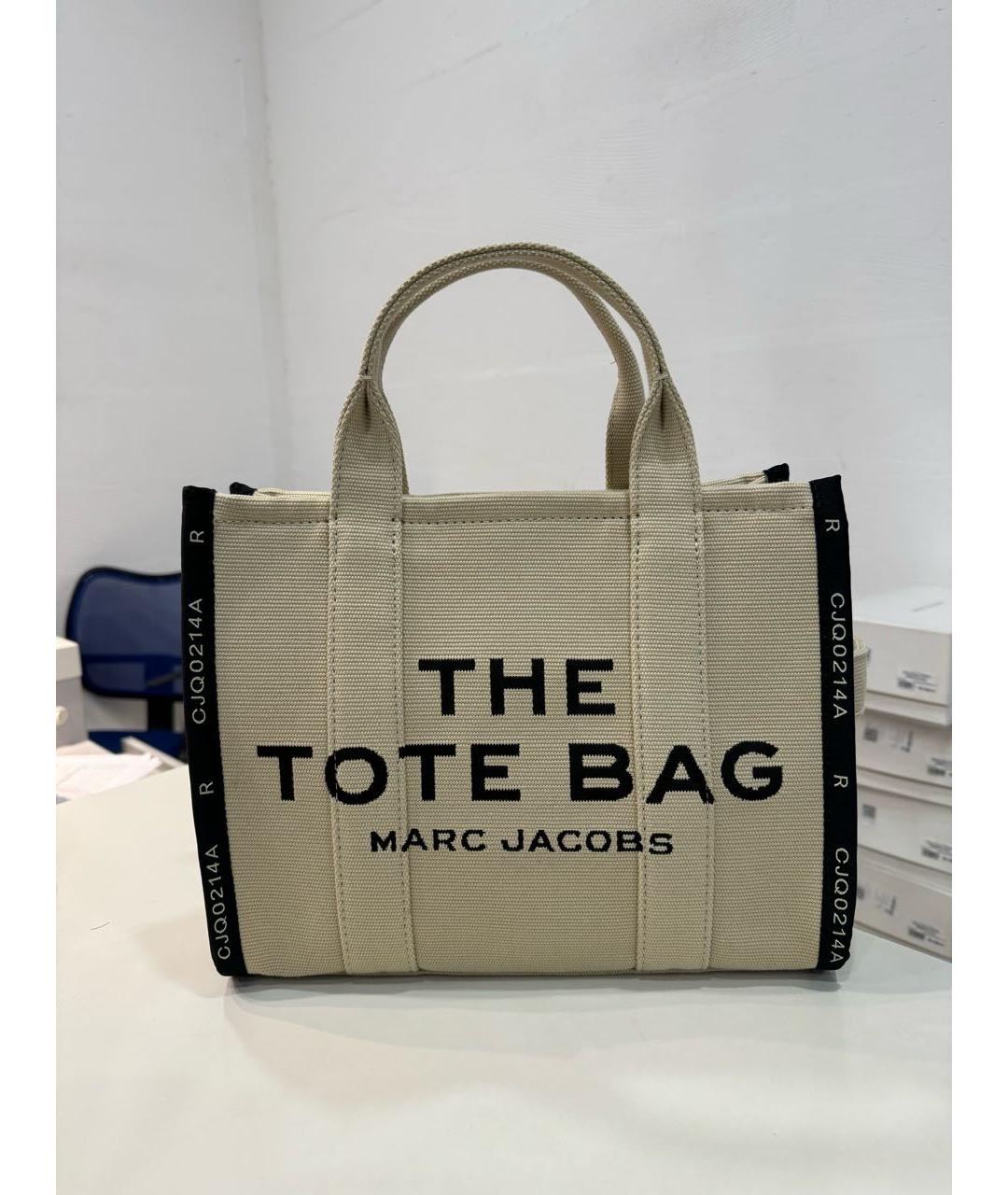 MARC JACOBS Бежевая тканевая сумка тоут, фото 6
