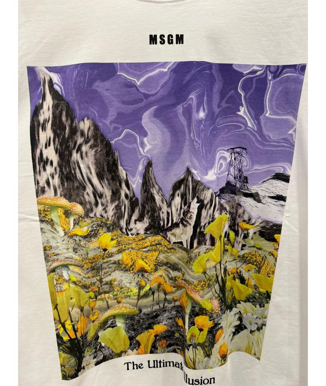 MSGM Белая хлопковая футболка, фото 3
