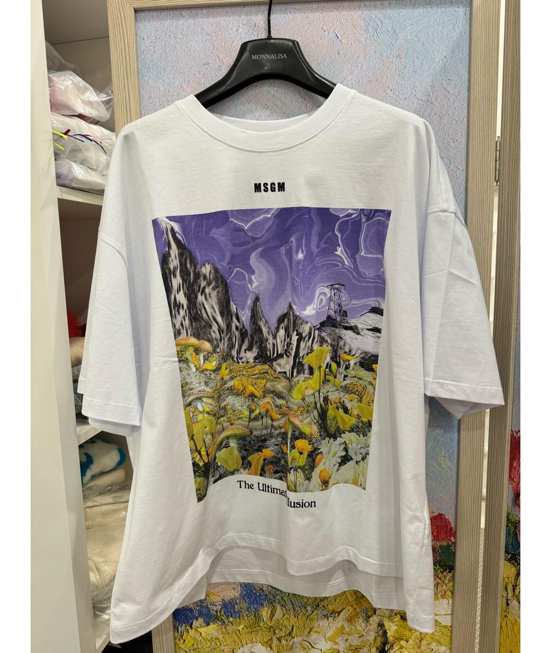MSGM Белая хлопковая футболка, фото 6