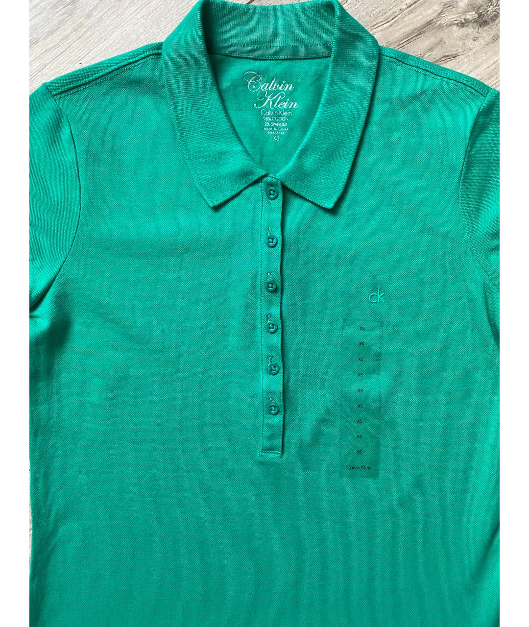 CALVIN KLEIN Зеленая хлопковая футболка, фото 2