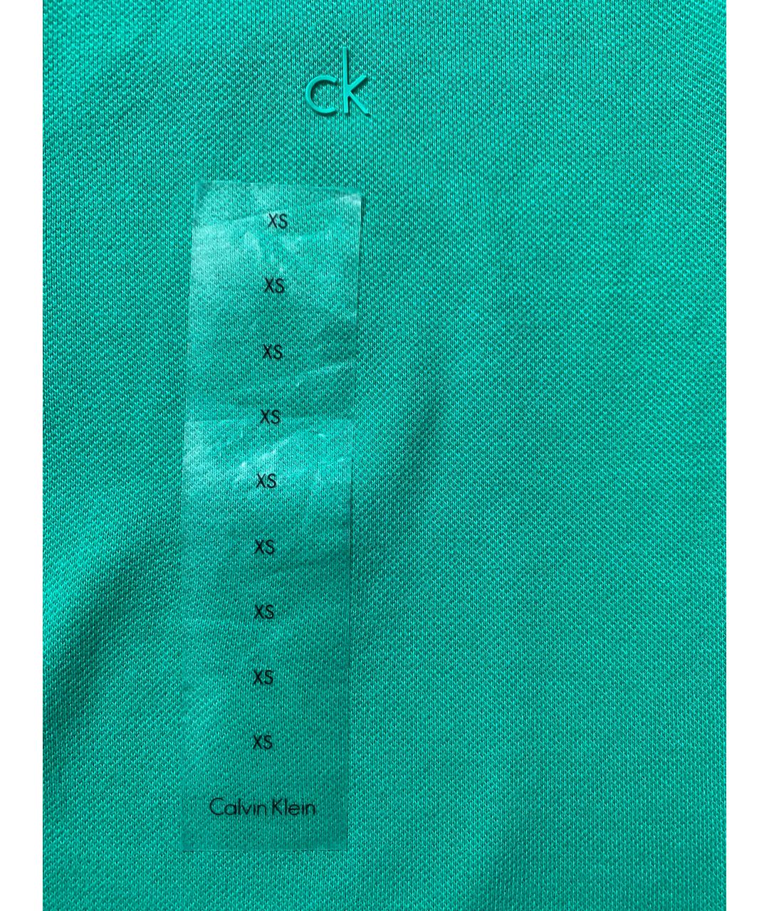 CALVIN KLEIN Зеленая хлопковая футболка, фото 4