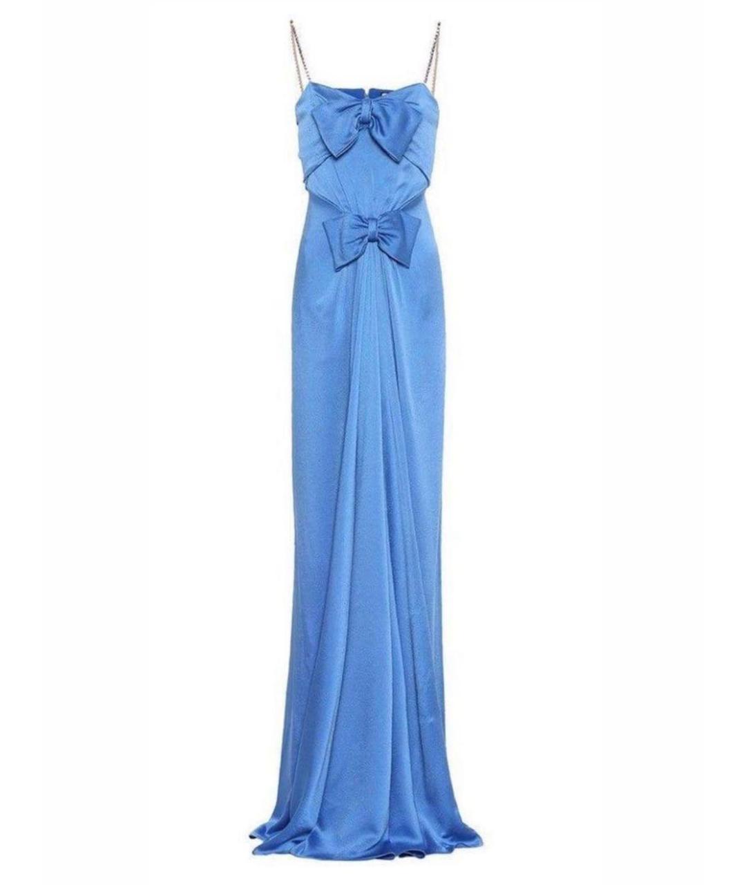 GUCCI Синее вискозное вечернее платье, фото 1