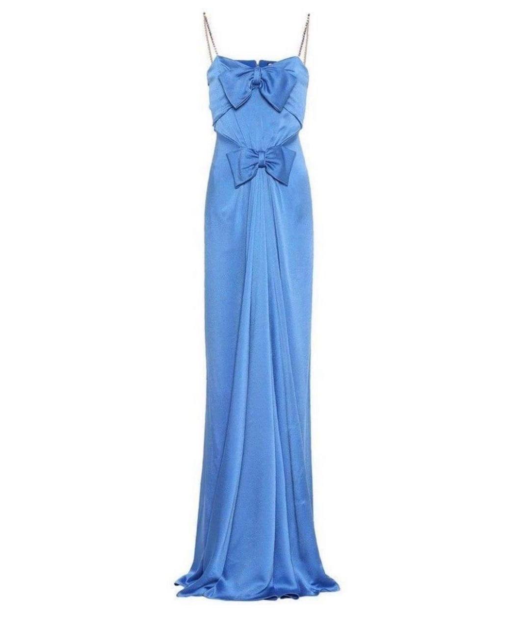 GUCCI Синее вискозное вечернее платье, фото 5