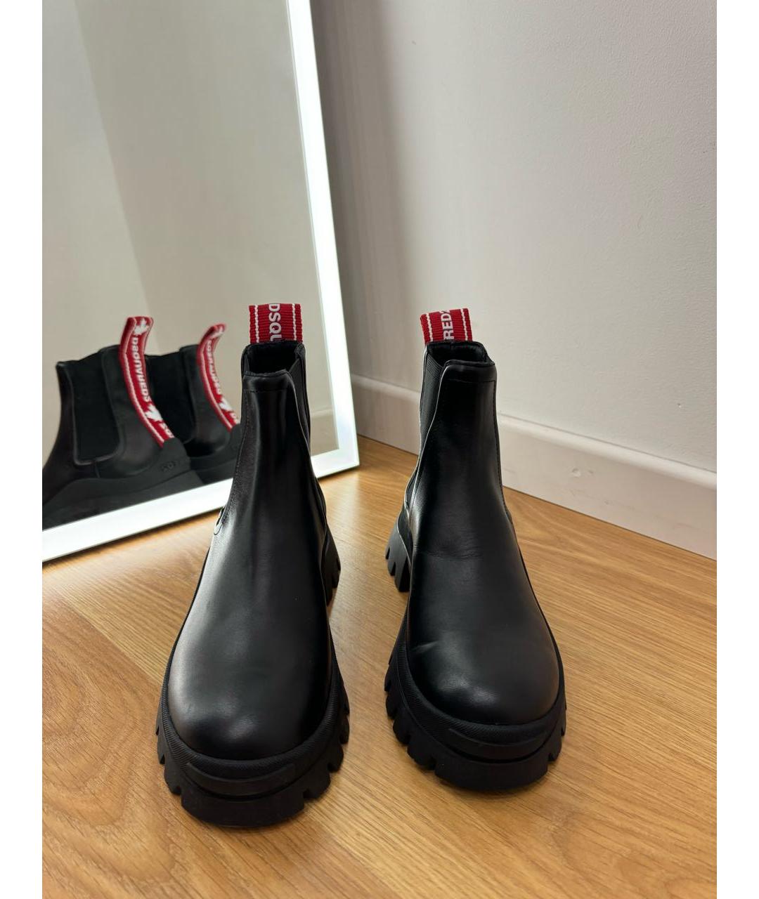 DSQUARED2 Черные ботинки из искусственной кожи, фото 2