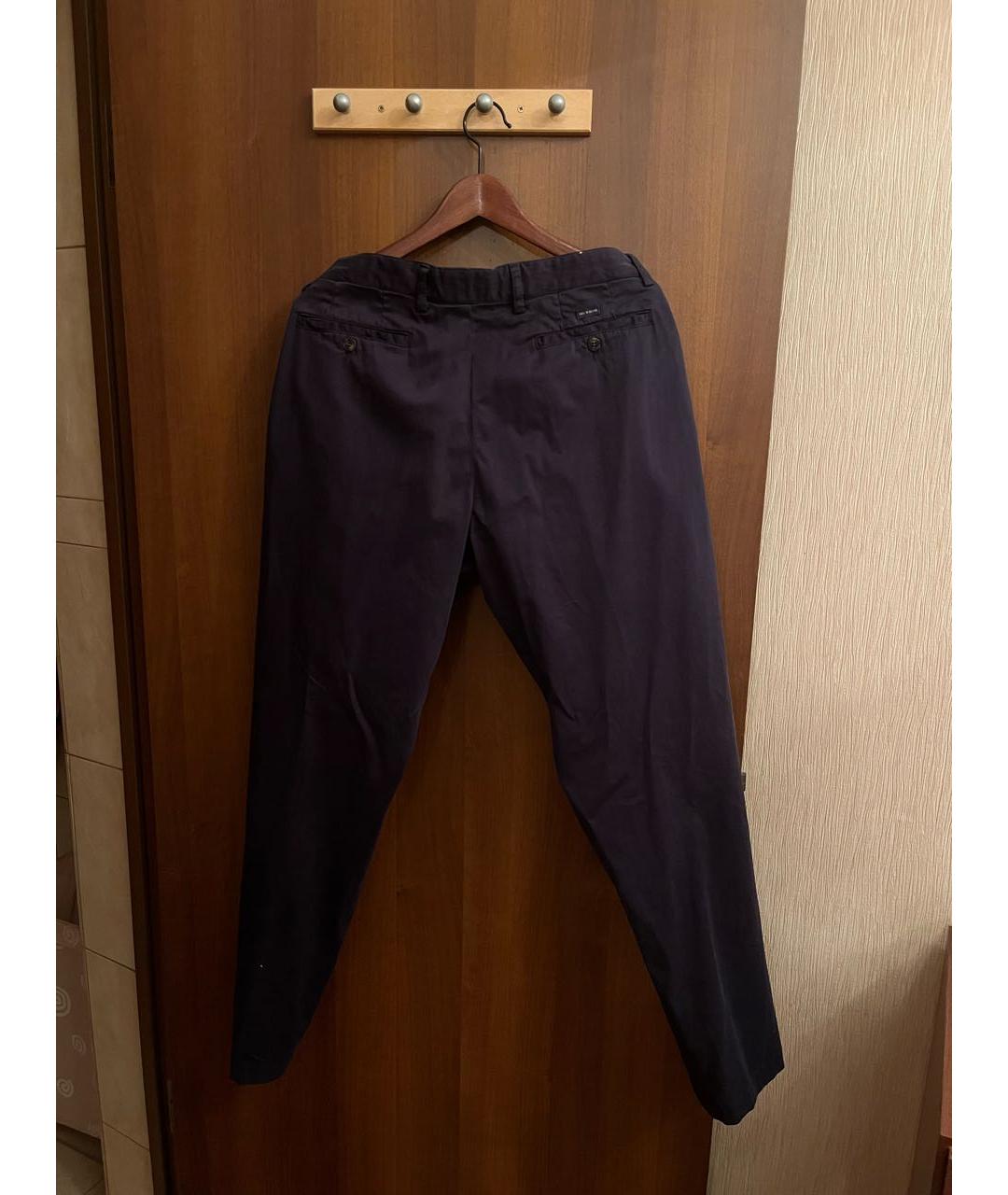 PAUL & SHARK Темно-синие хлопко-эластановые повседневные брюки, фото 2