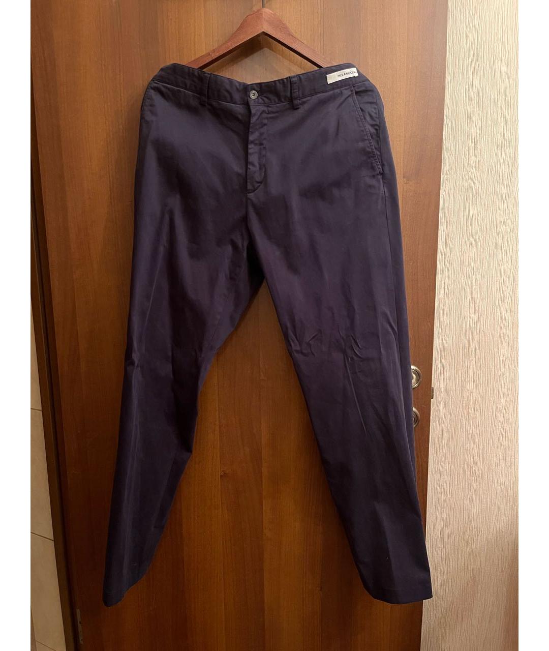 PAUL & SHARK Темно-синие хлопко-эластановые повседневные брюки, фото 9