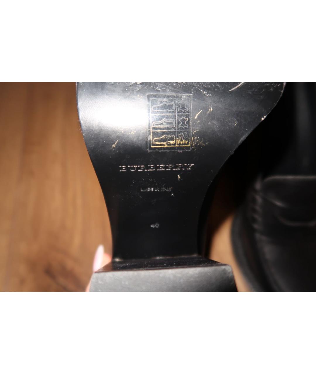 BURBERRY Черные кожаные туфли, фото 5