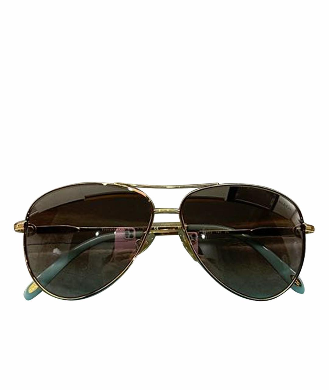 TIFFANY&CO Золотые металлические солнцезащитные очки, фото 1