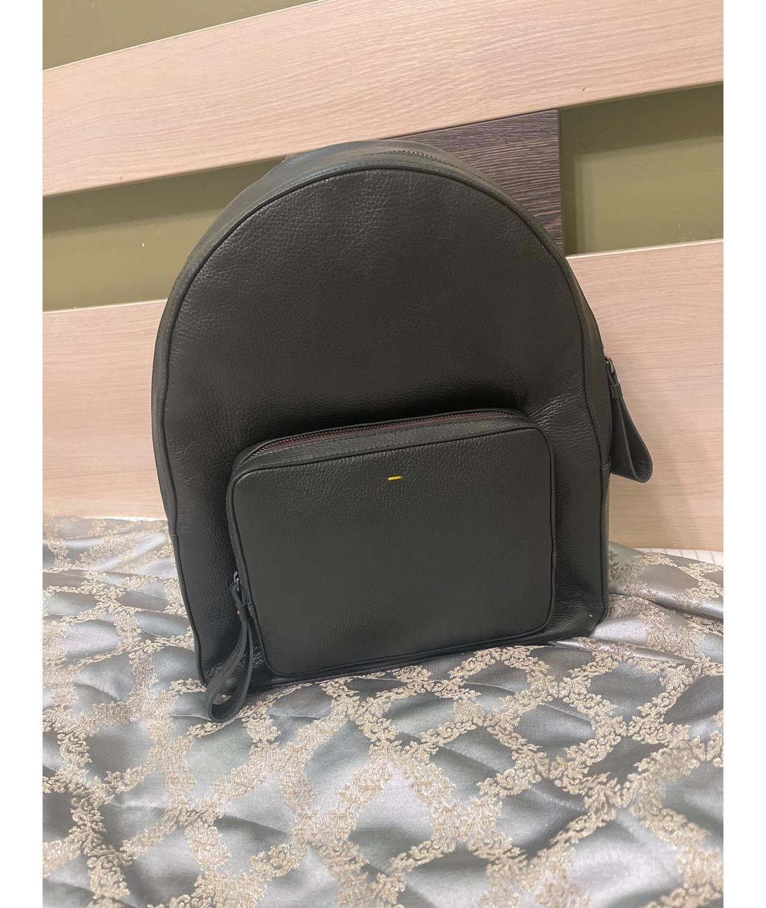 DOUCAL'S Зеленый кожаный рюкзак, фото 8
