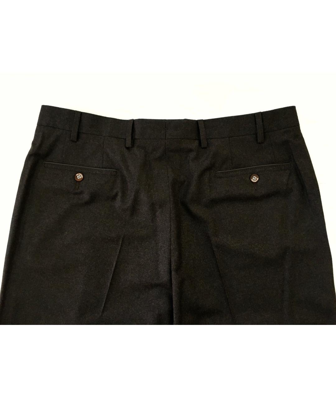 BILANCIONI Коричневые шерстяные классические брюки, фото 6