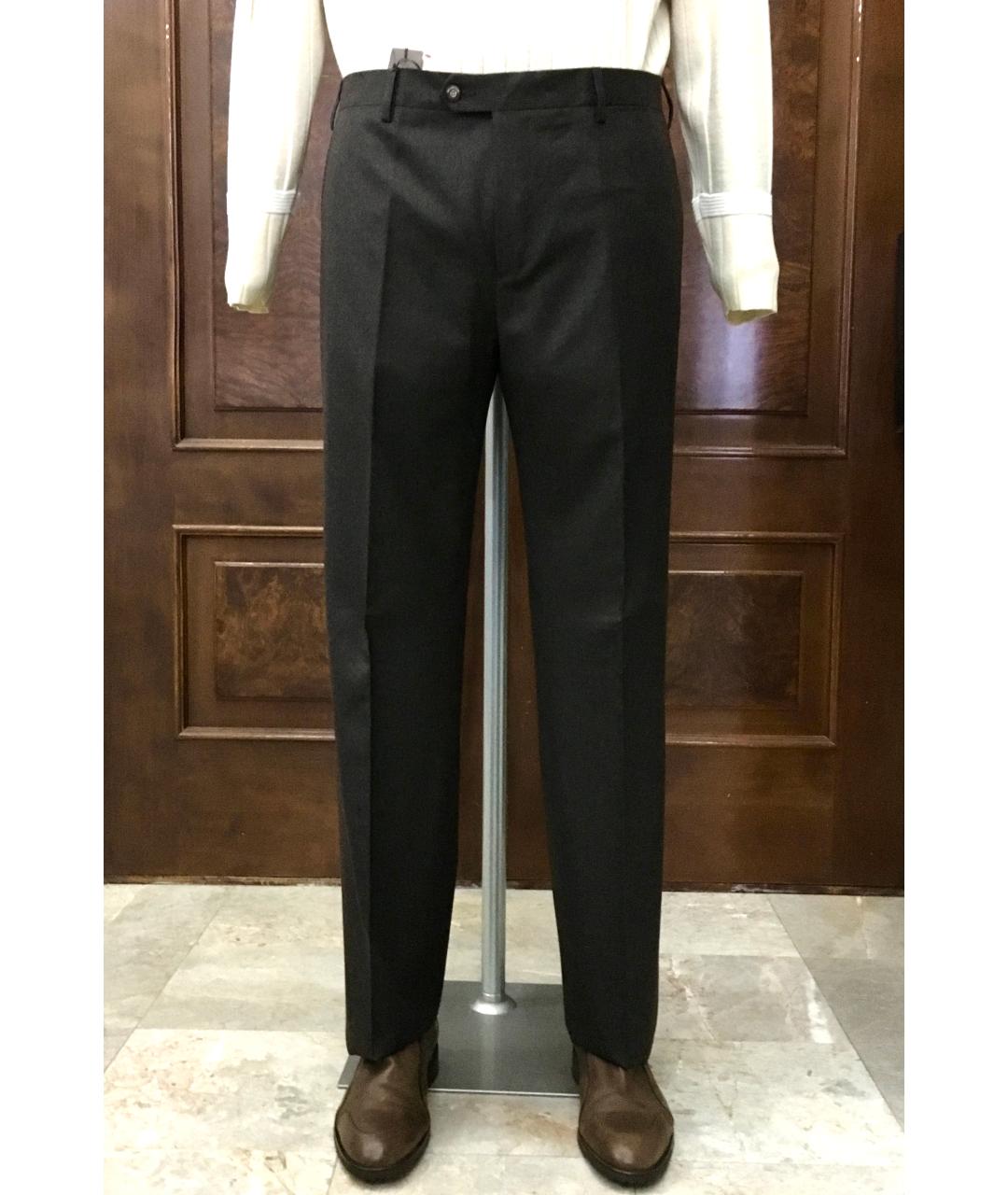 BILANCIONI Коричневые шерстяные классические брюки, фото 9