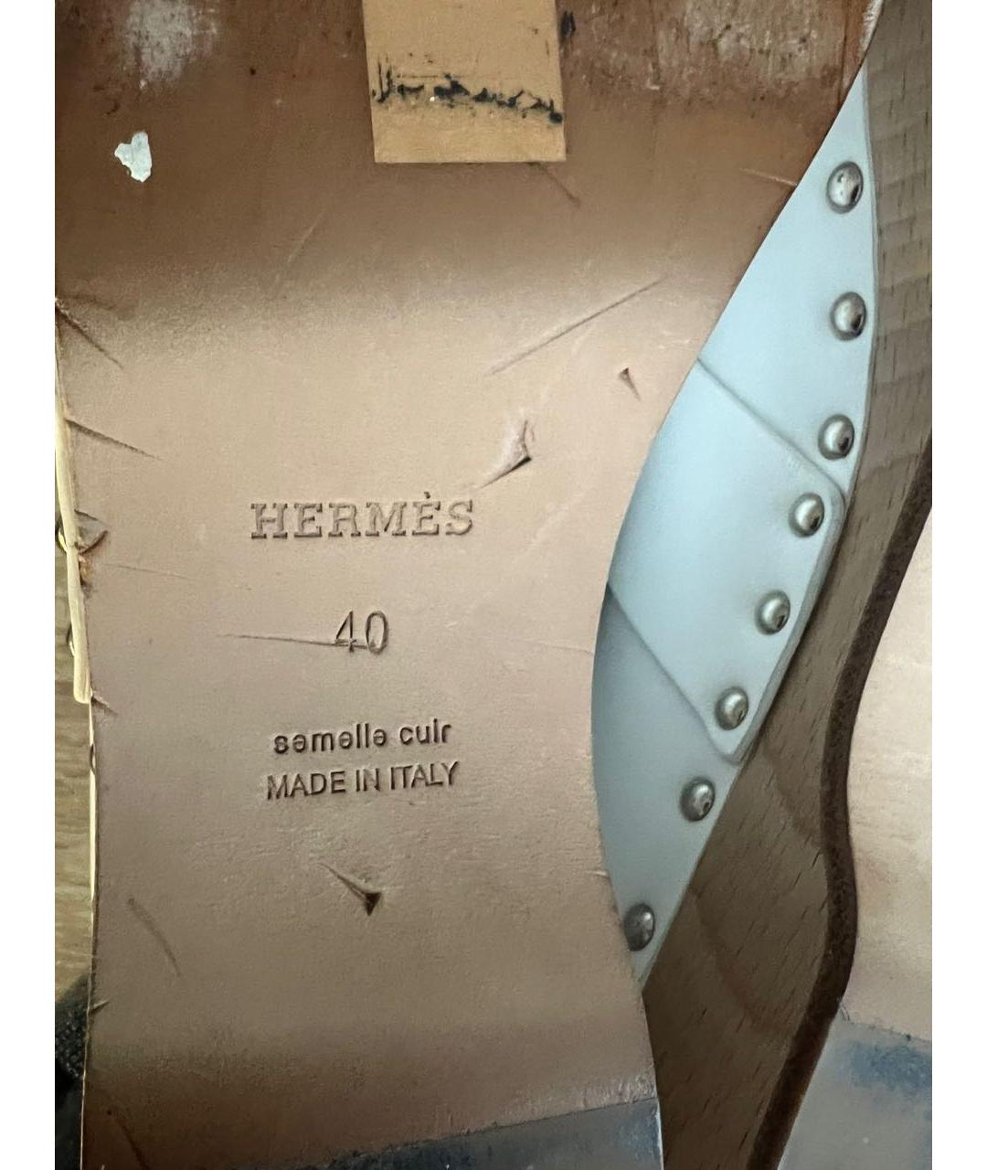 HERMES PRE-OWNED Белые кожаные мюли, фото 8
