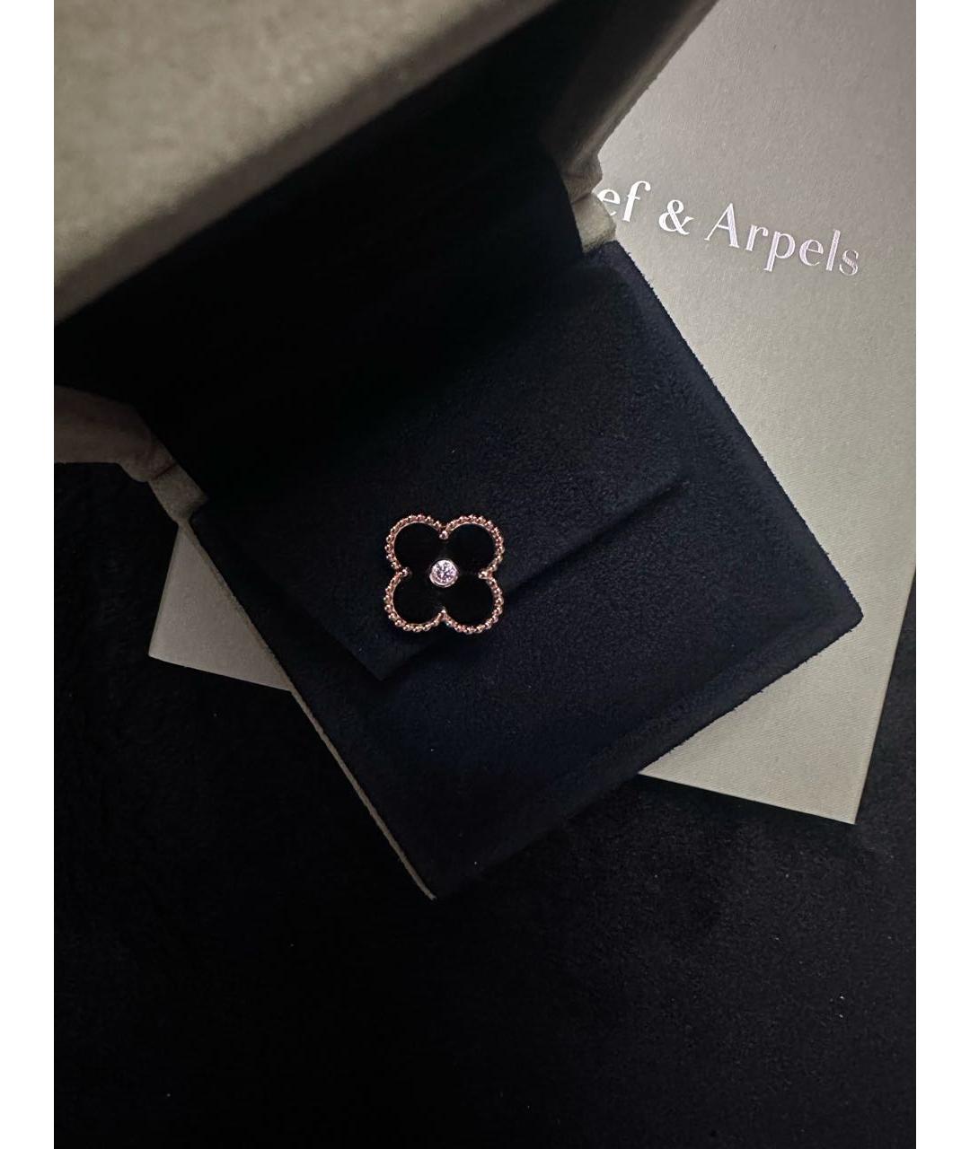 VAN CLEEF & ARPELS Черные серьги из розового золота, фото 3