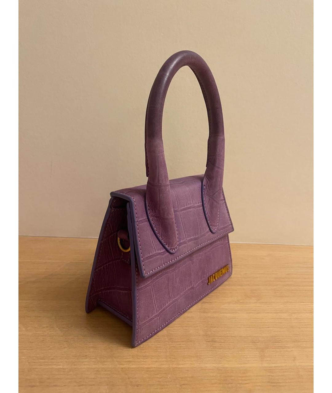 JACQUEMUS Фиолетовая замшевая сумка через плечо, фото 2