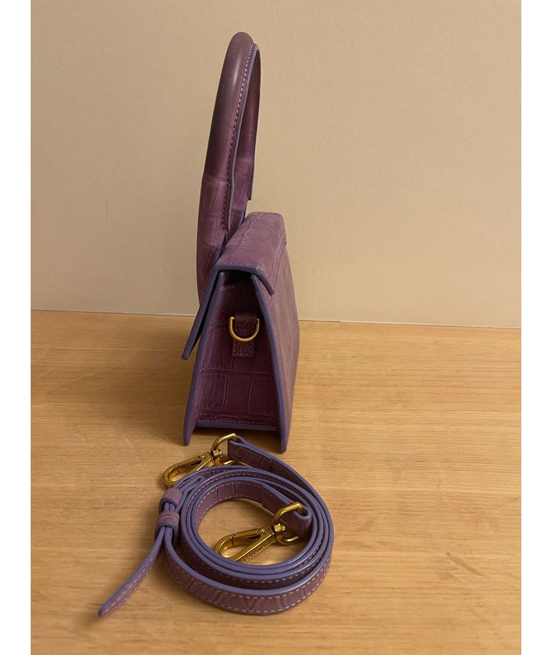 JACQUEMUS Фиолетовая замшевая сумка через плечо, фото 5