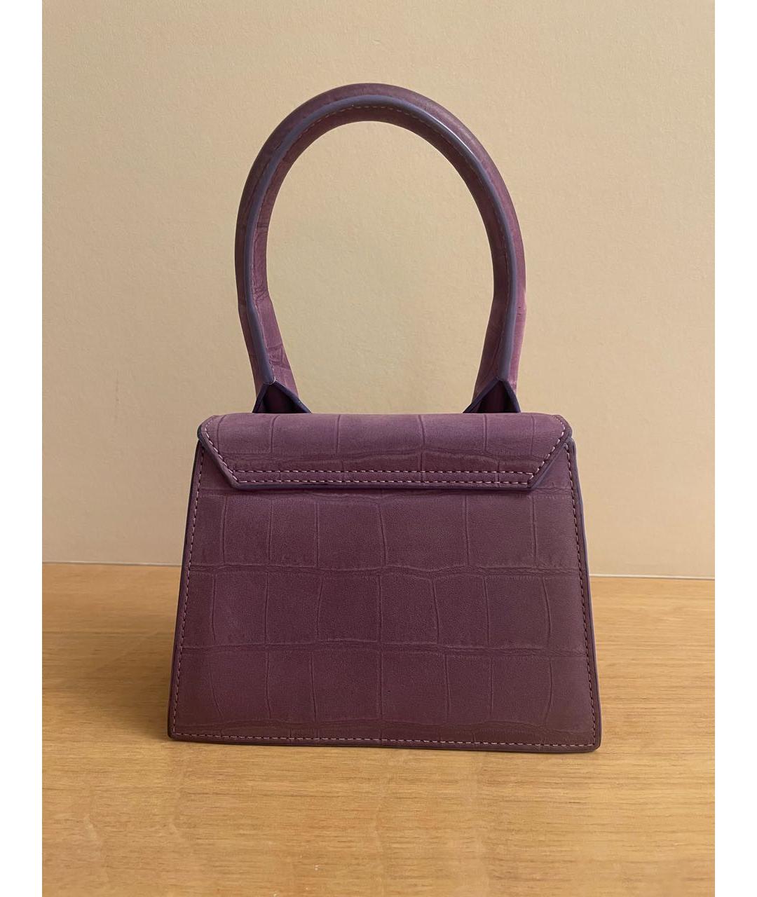 JACQUEMUS Фиолетовая замшевая сумка через плечо, фото 3