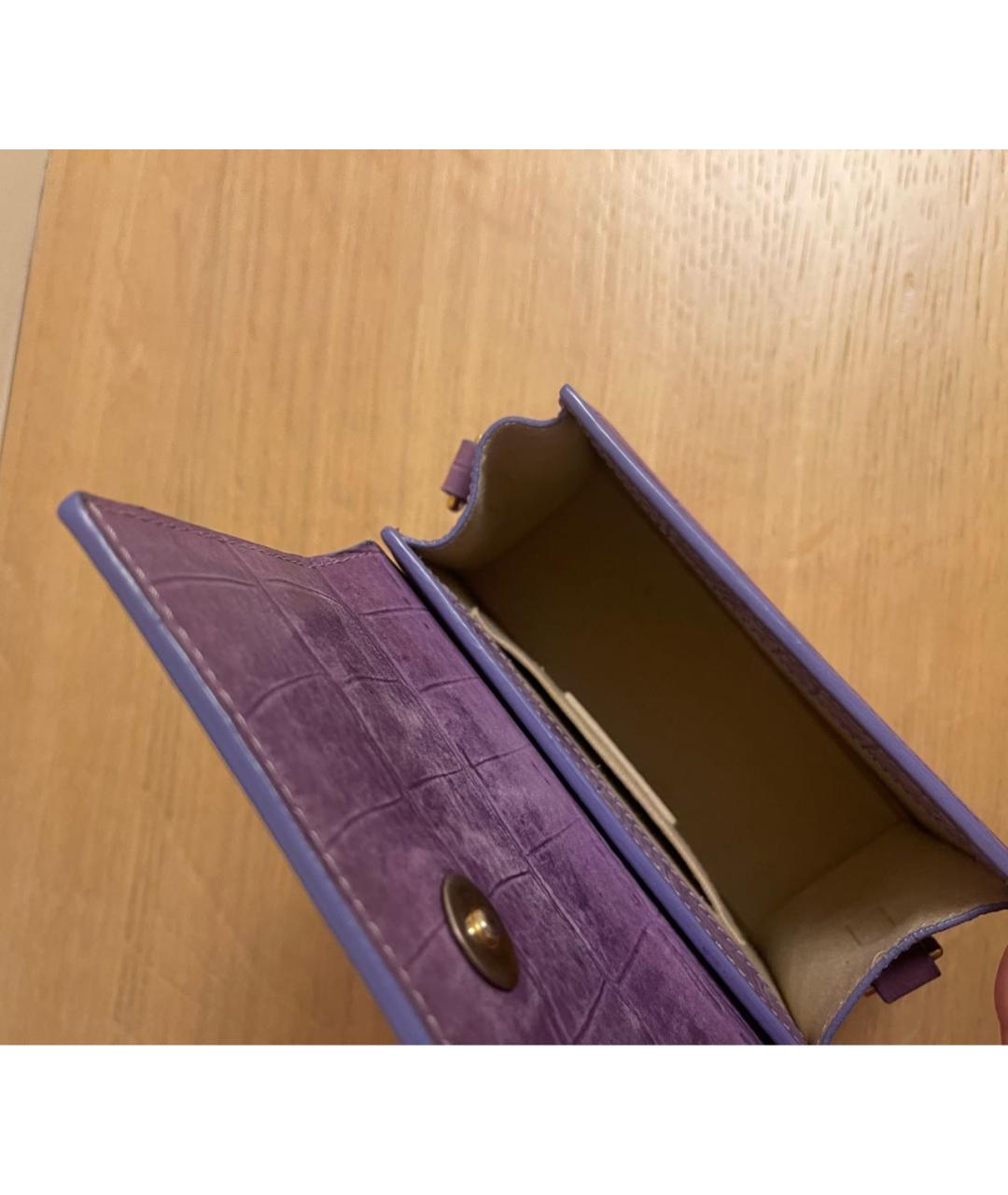JACQUEMUS Фиолетовая замшевая сумка через плечо, фото 4