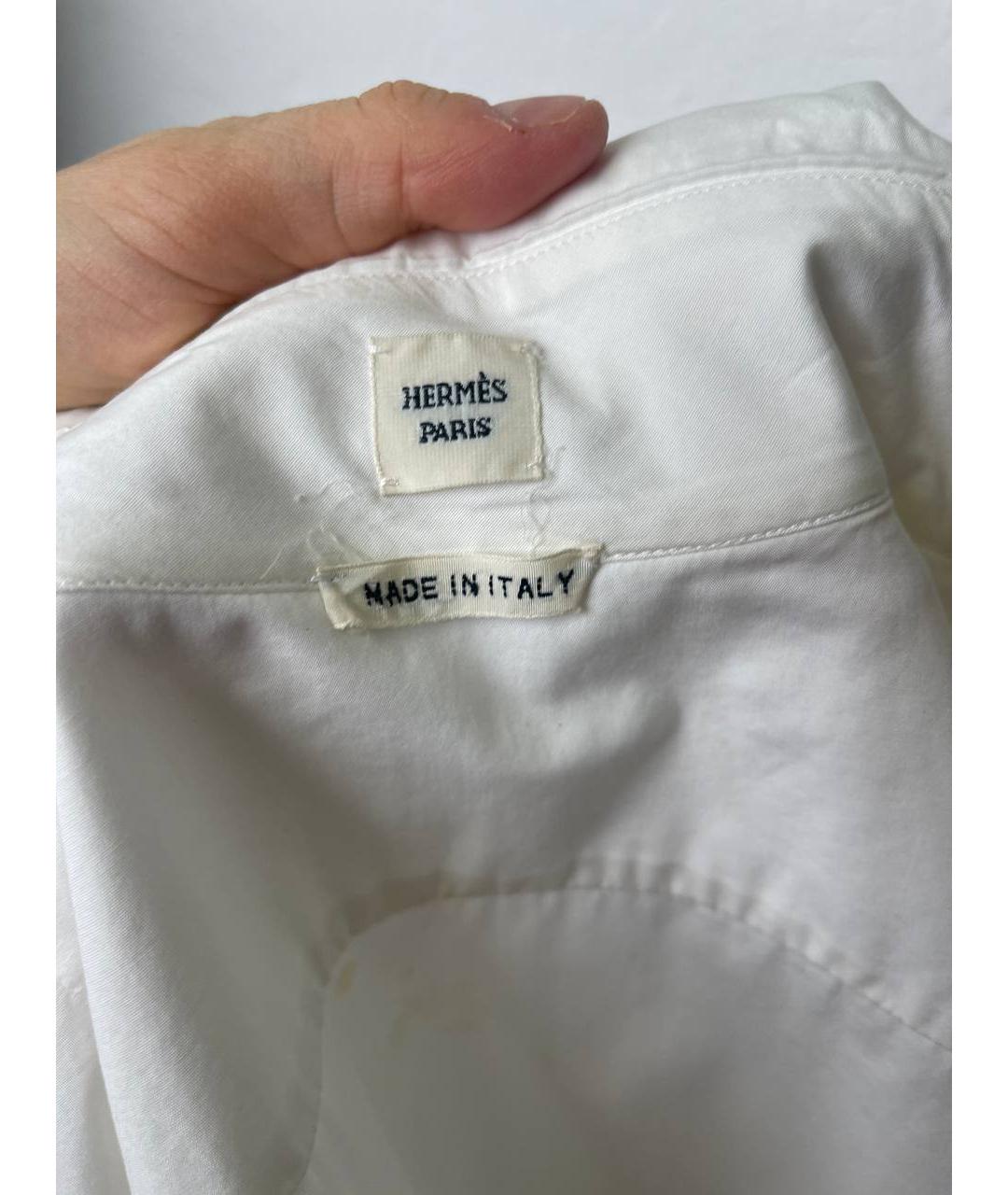 HERMES PRE-OWNED Белая хлопковая рубашка, фото 4
