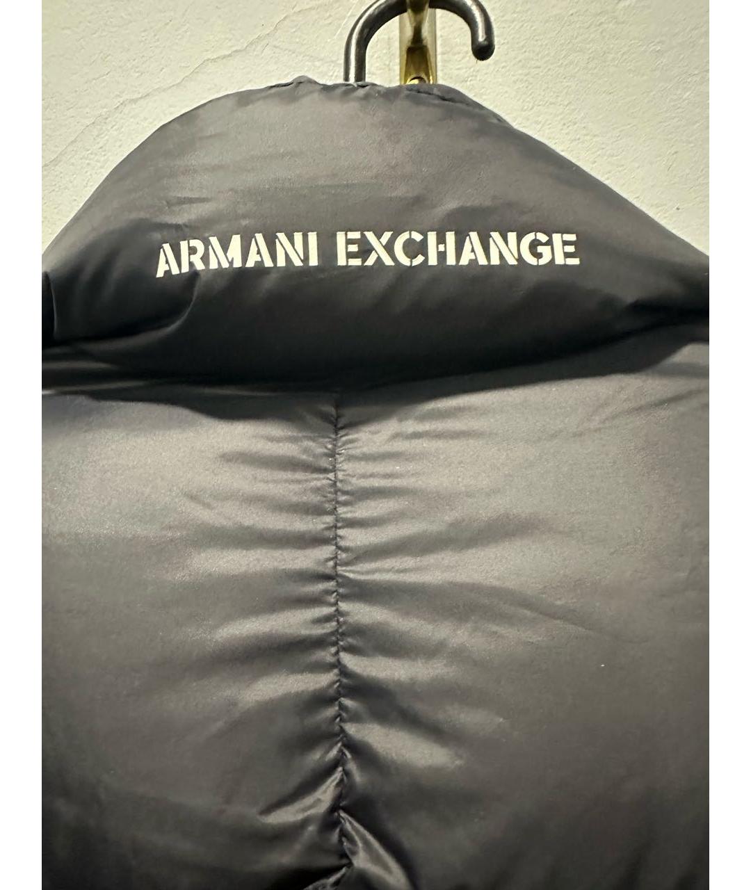 ARMANI EXCHANGE Черный полиамидовый пуховик, фото 4