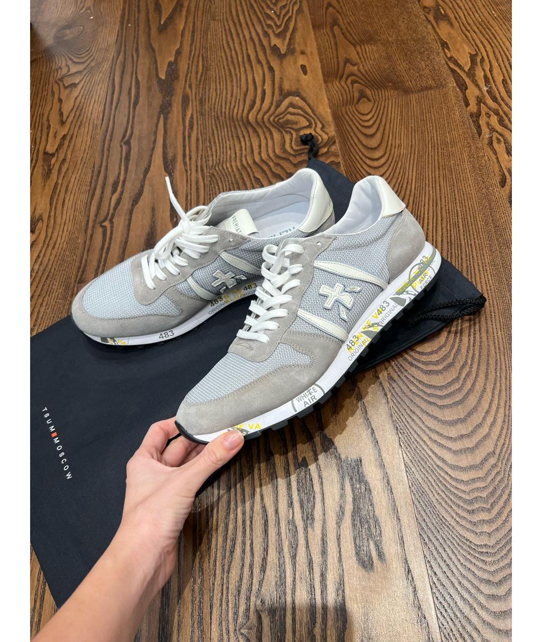 PREMIATA Серые замшевые низкие кроссовки / кеды, фото 3