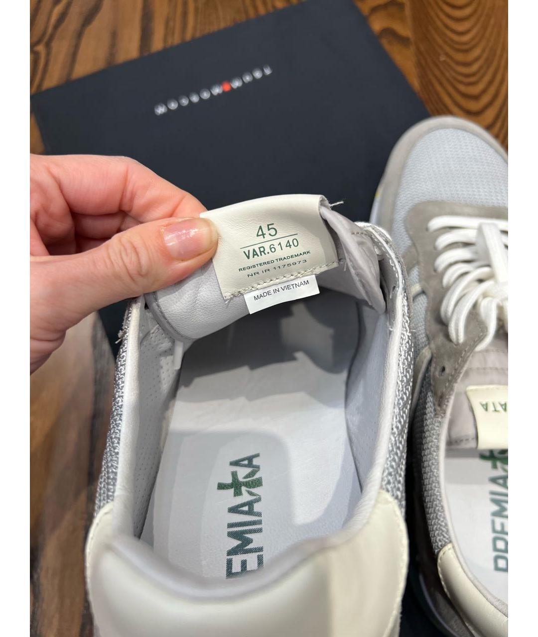 PREMIATA Серые замшевые низкие кроссовки / кеды, фото 5