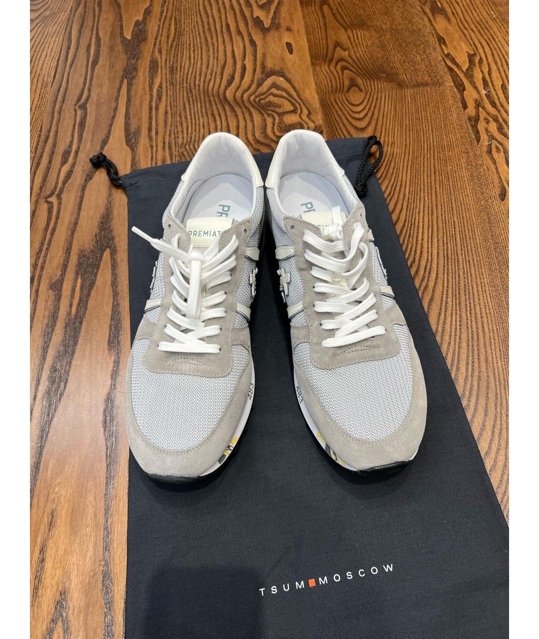 PREMIATA Серые замшевые низкие кроссовки / кеды, фото 2