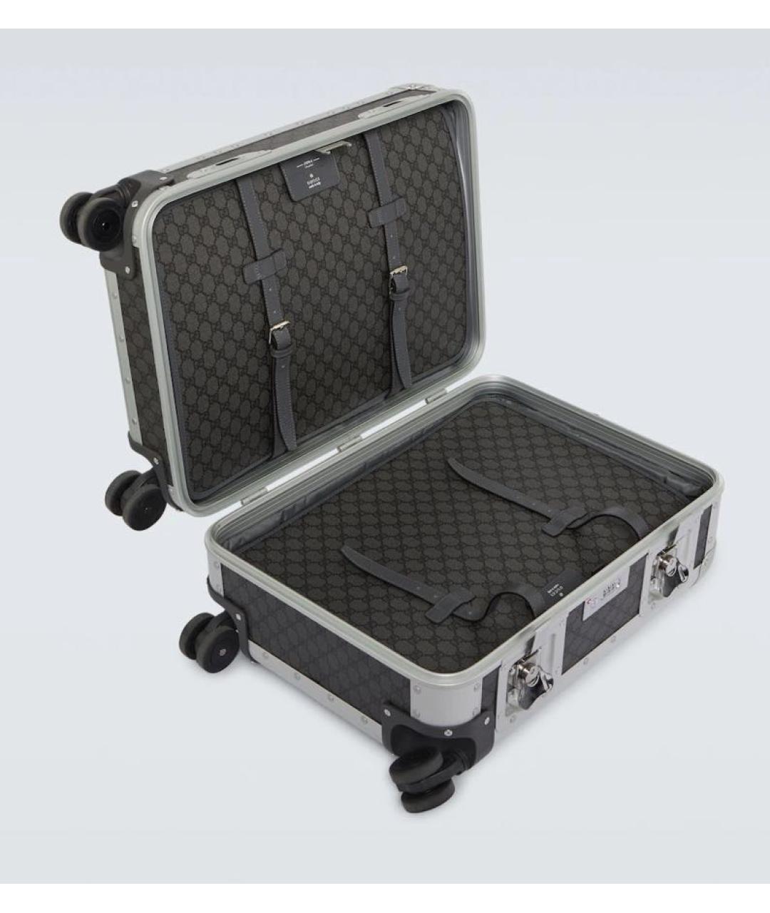 GUCCI Черный тканевый чемодан, фото 2