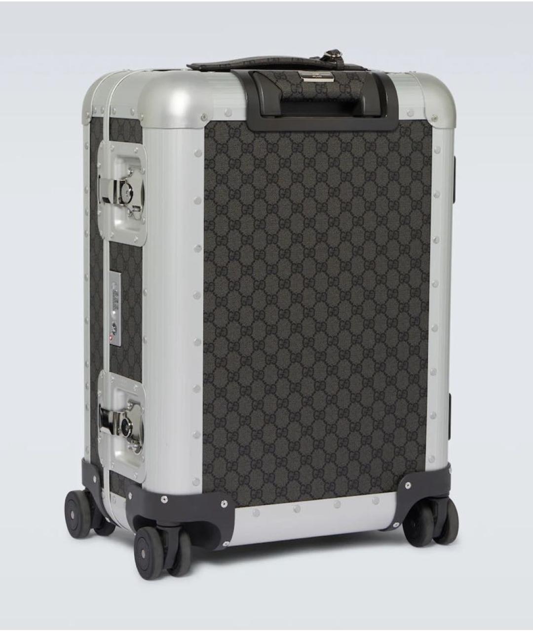 GUCCI Черный тканевый чемодан, фото 4