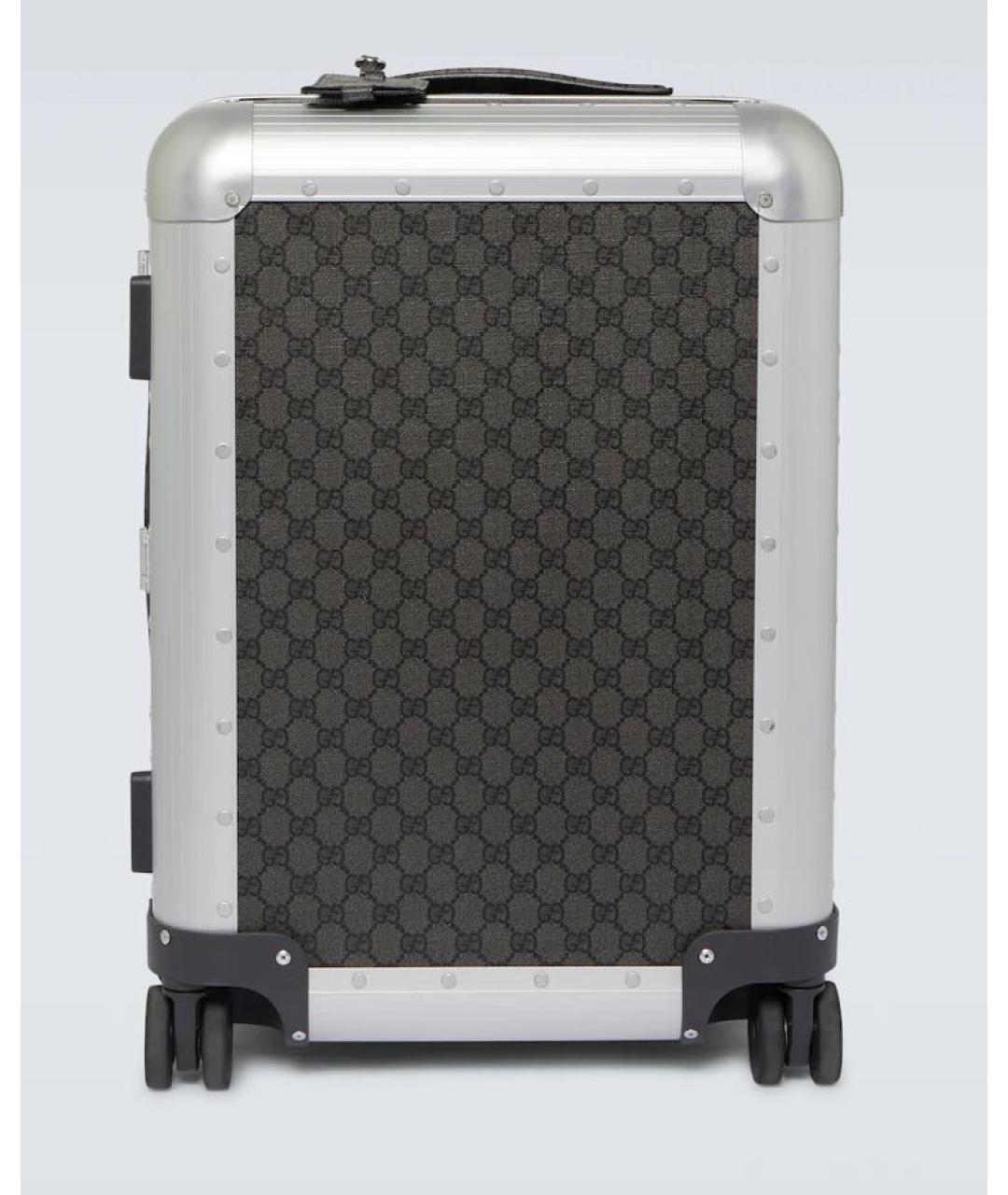 GUCCI Черный тканевый чемодан, фото 5