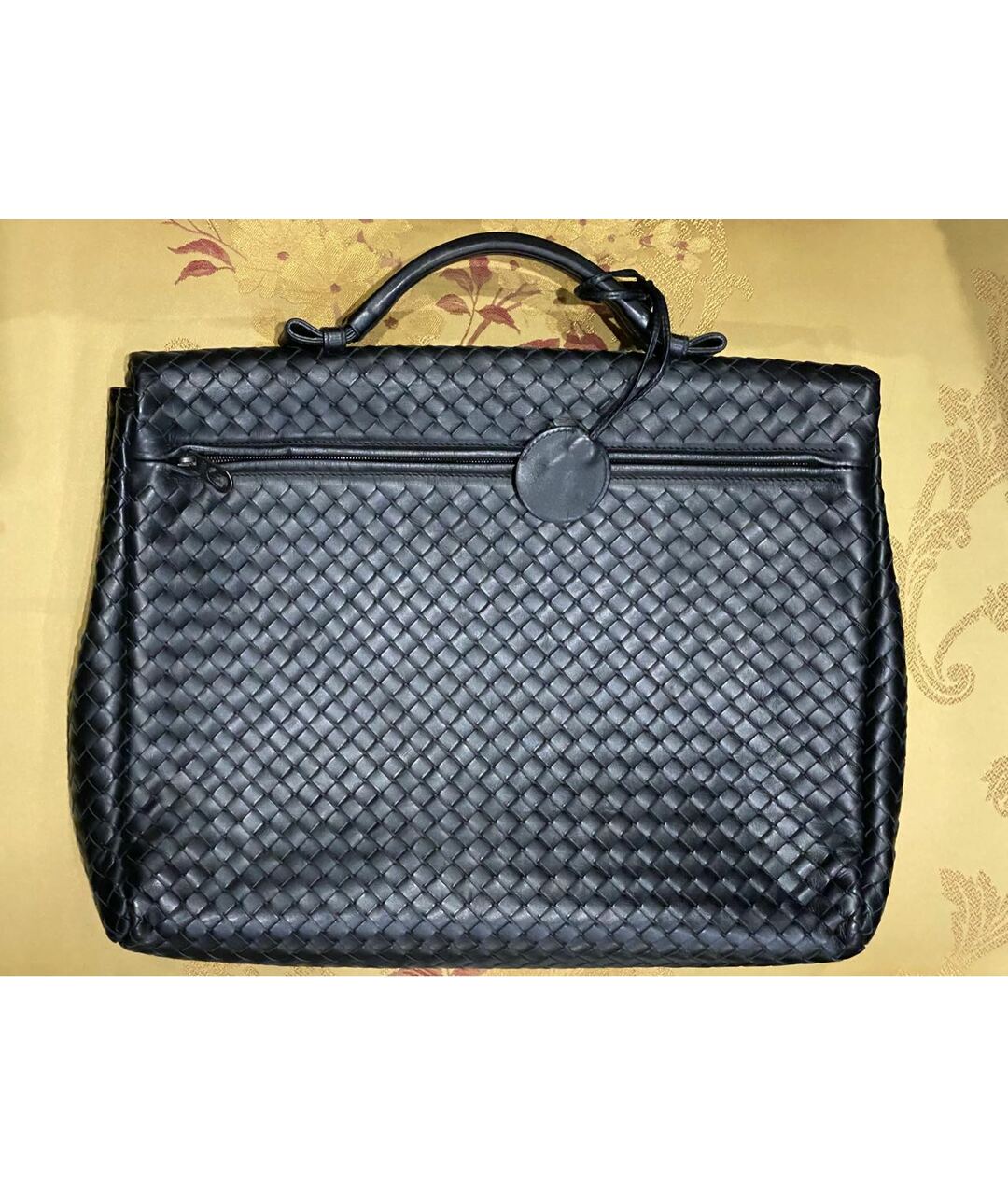 BOTTEGA VENETA Черный кожаный портфель, фото 3
