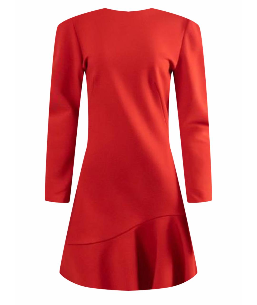 ALEXANDER MCQUEEN Красное шерстяное повседневное платье, фото 1